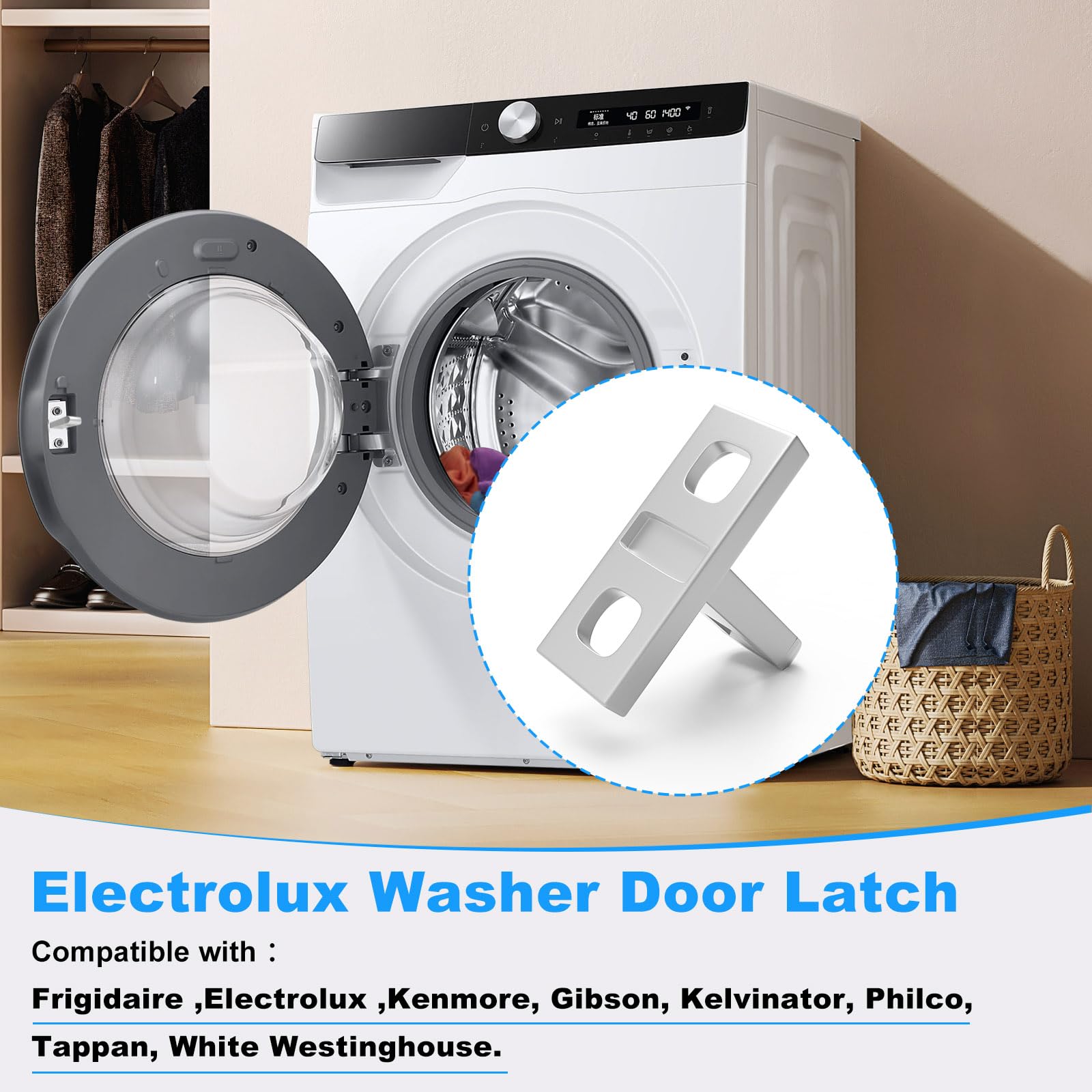 Chiusura Sportello Lavatrice ECSiNG Ricambio Per Electrolux Frigidaire 5304505088 4452319 – Fermo Porta In Metallo