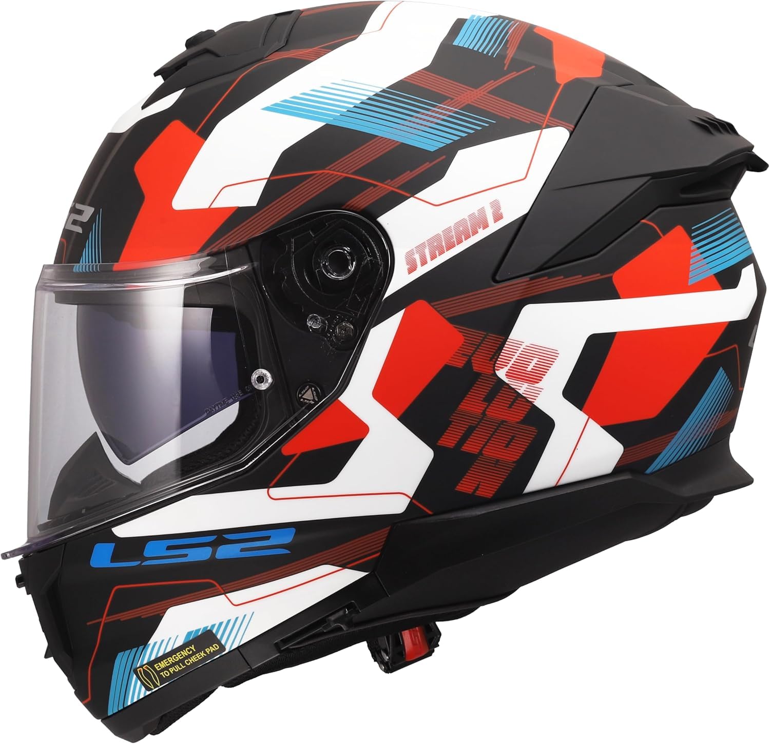 Casco LS2 Helmet Stream II Mika Mate Rojo Y Negro (M 57/58)