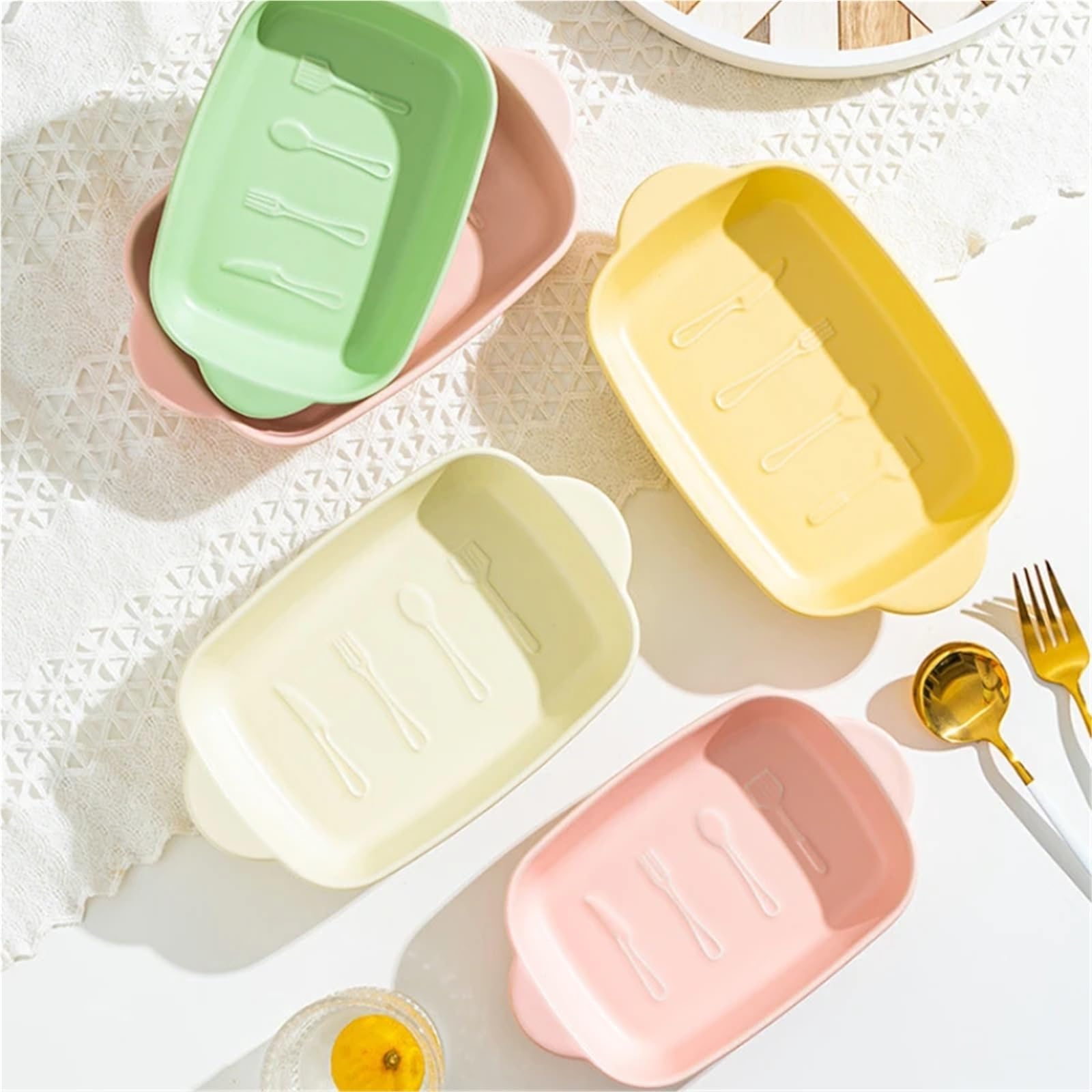 Auflaufform Keramik,Auflaufform Set Brotform for Backen, Werkzeuge und Zubehör, Küchenhelfer, Backgeschirr, Kochutensilien, Porzellangeschirr, Ofen-Backblech, Airfryer(9.5 Y)