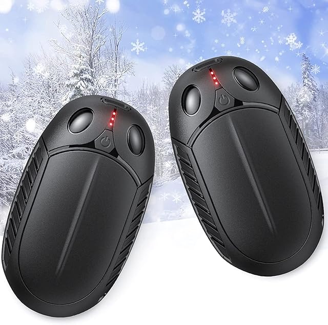 Hand Warmers,2Pack Portable Hand Warmer, KICLBD 10 Hrs Long Lasting Hand Warmer, 3 Heat Levels Electronic Pocket Heater, Rechargeable Hand Warmer for Home,Outdoor,Camping, Hiking,Best Gift in Winter.