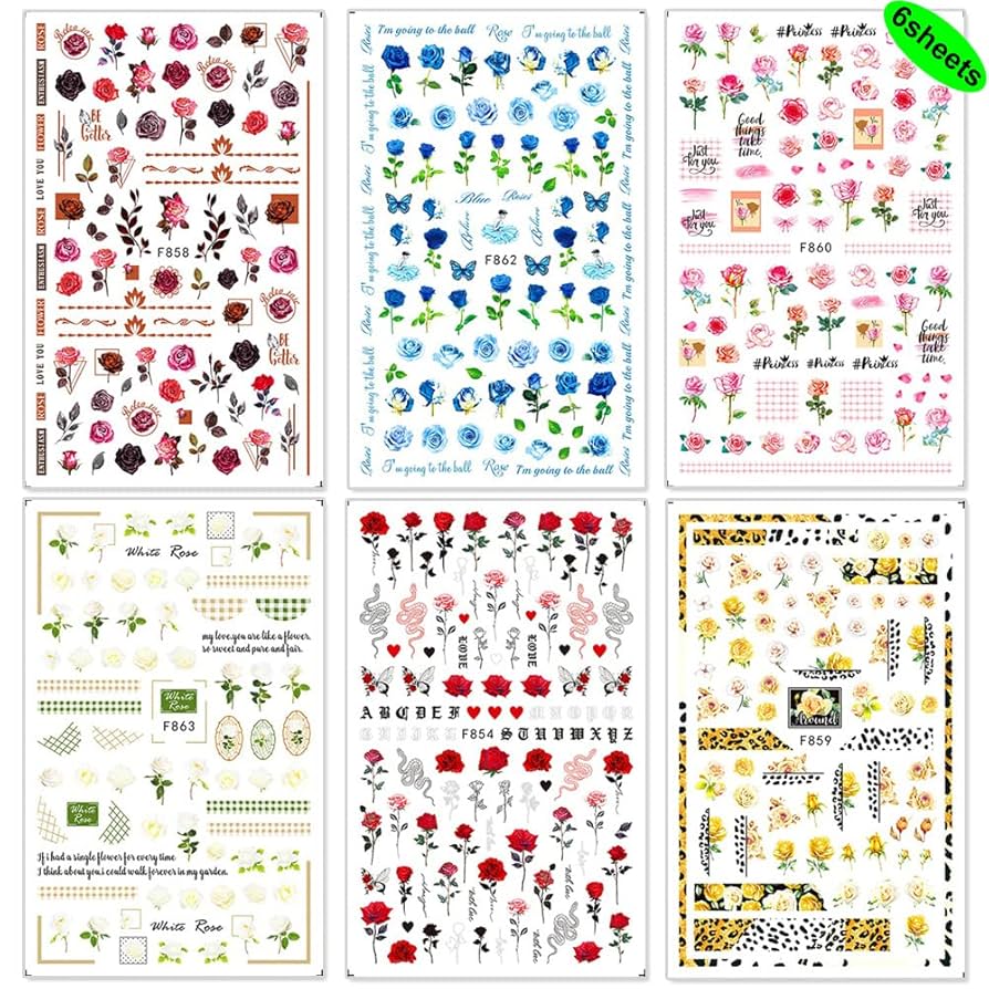 amazon-com-flower-nail-art-stickers-decals-6sheets-spring-rose-3d-self-adhesive-nail-stickers-flowers-rose-butterfly-design-nail-decals-for-nail-art-women-girls-acrylic-nails-decorations-diy-nail-art-supplies for Free Printable Cricut Nail Decals Amazon.com: Flower Nail Art Stickers Decals 6Sheets Spring Rose 3D Self-Adhesive Nail Stickers Flowers Rose Butterfly Design Nail Decals for Nail Art Women Girls Acrylic Nails Decorations DIY Nail Art Supplies : for Free Printable Cricut Nail Decals