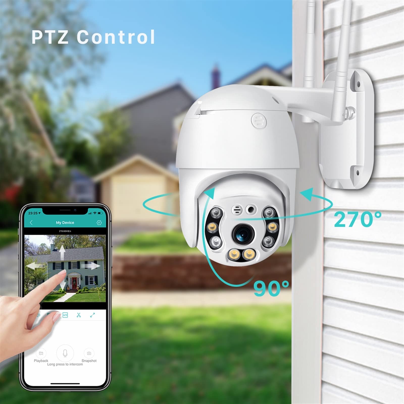 Kamera bezpieczeństwa, Kamera na kartę SIM 4G 3MP PTZ 5X Zoom cyfrowy bezprzewodowa kamera IP 1080P 2MP Ai wykrywanie ludzi bezpieczeństwo zewnętrzna monitorująca(4G 1080P 64G Card)