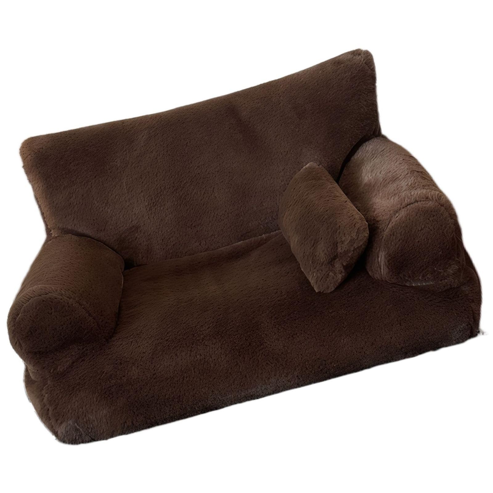 Pet Sofa Bed for Small Dogs and Cats with Pillow, Soft Indoor Pet Couch with Removable Washable Cover