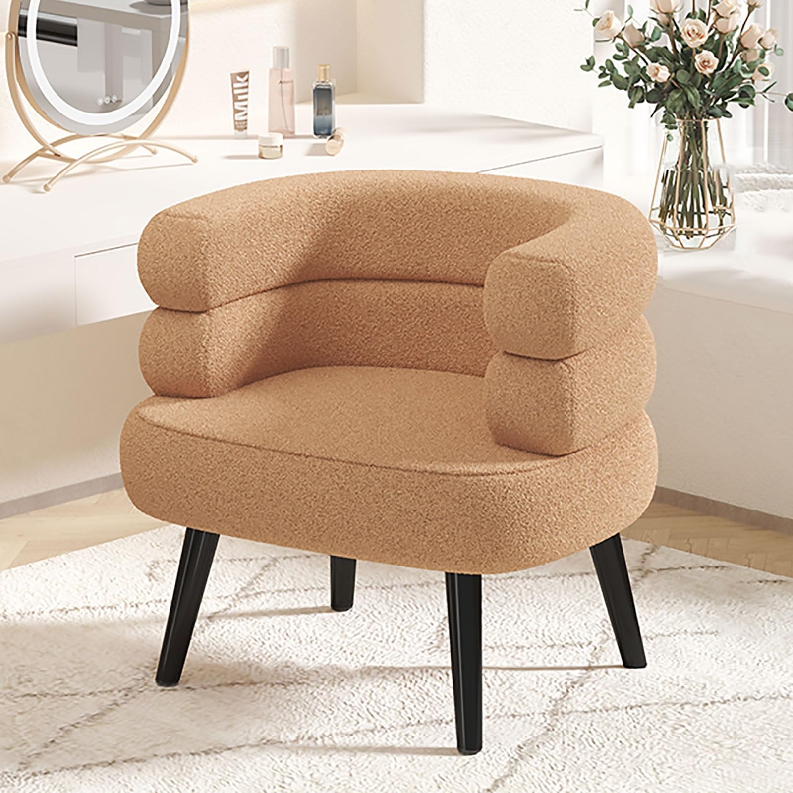 Chaise de bureau en laine d'agneau ergonomique pour travailler confortablement