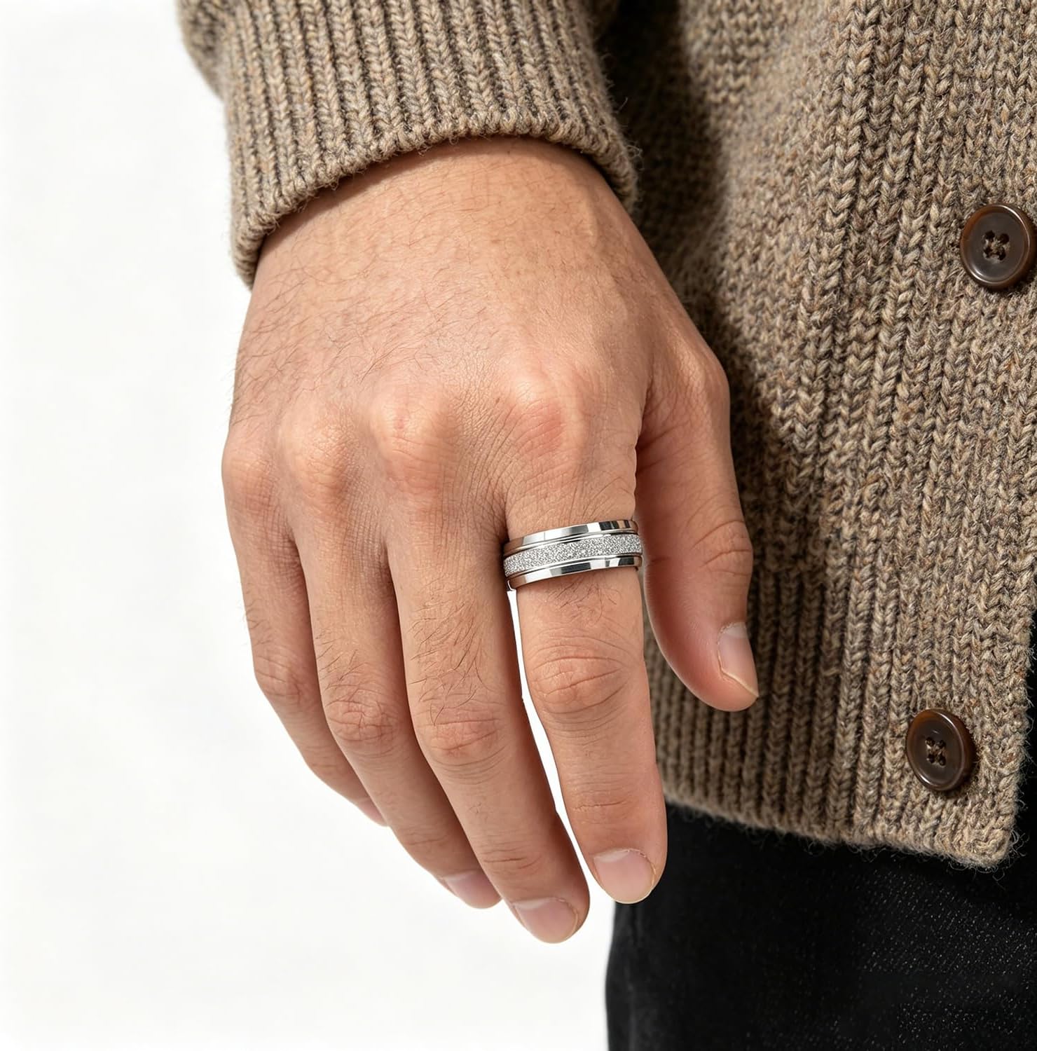 8 mm Stainless Steel Mens Wedding Band High Polish Comfort Fit Engagement Promise Rings Durable Hypoallergenic Size 7-12