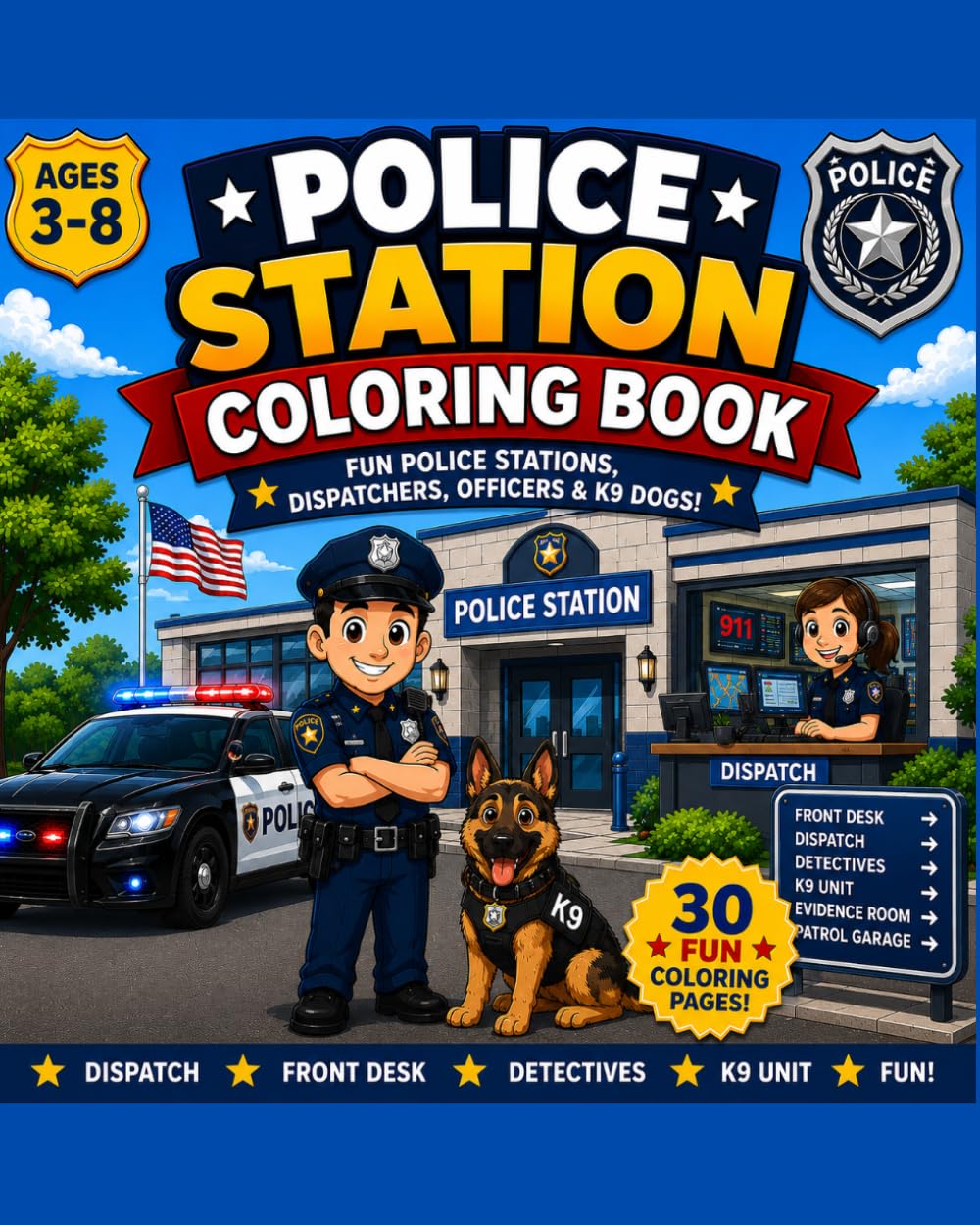 Police Station Coloring Book: Explore Police Headquarters, Patrol Rooms, Dispatch & Community Heroes!