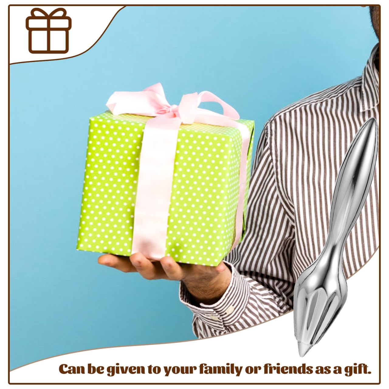 IMIKEYA Stainless Steel Citrus Reamer Lemon Hand Juicer Beech Wood Handheld Citrus Juicer Manual Lemon Juicer Easy to Hold Kitchen Juicing Tool Juice Reamer for Daily Home Bar Cafe Restaurant - Image 9