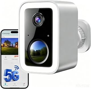 Funstorm 2K Überwachungskamera Außen mit Akku, Kabellose WLAN-Kamera (2.4/5GHz) mit Flutlicht & Sirene, Smarter PIR-Bewegungsmelder, 2-Wege-Audio, Farb-Nachtsicht, Lokaler Speicher & Cloud, IP66