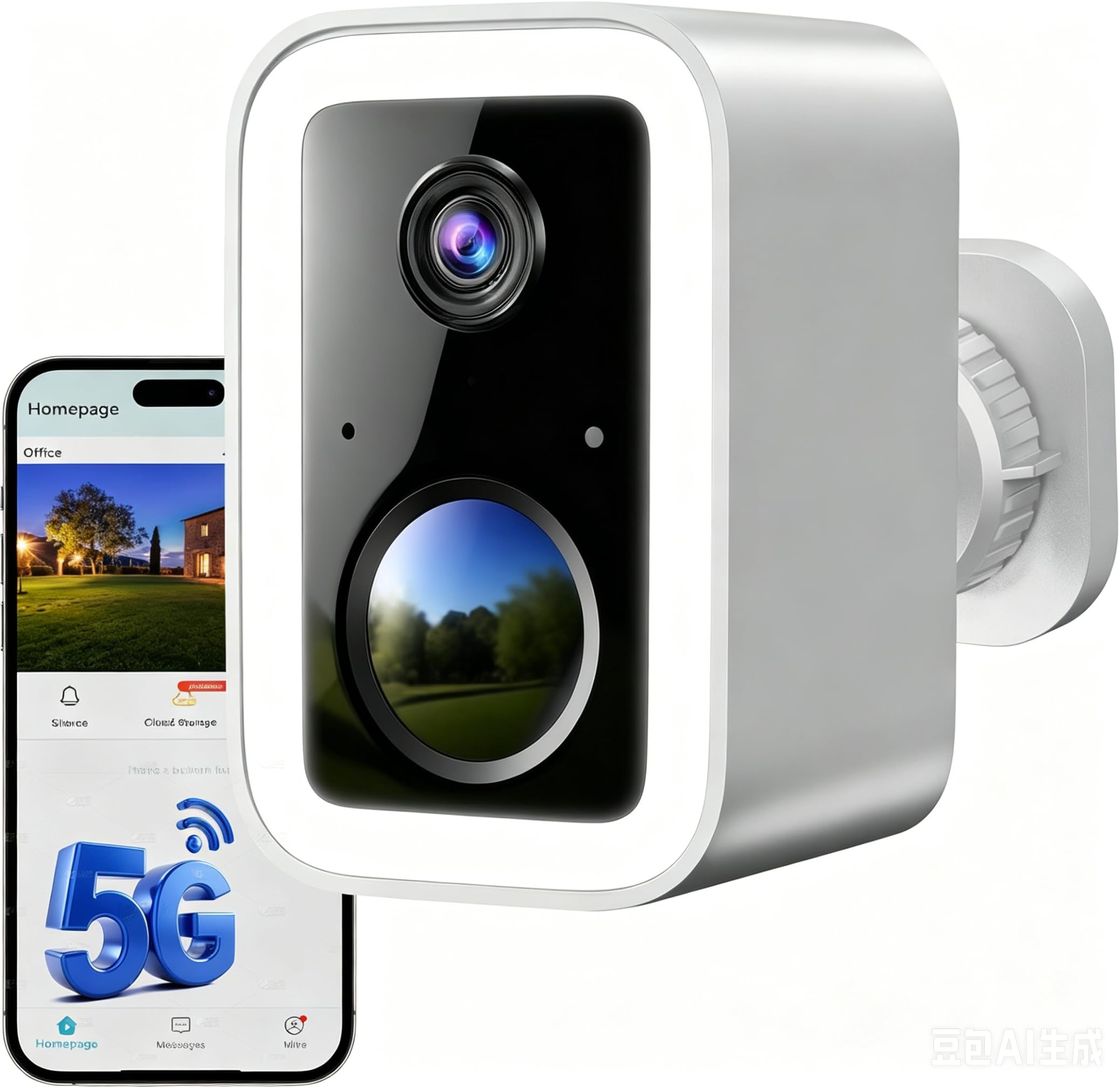 Funstorm 2K WLAN Überwachungskamera Aussen mit Akku, Dualband WLAN 2.4/5GHz | Kabellose Smart PIR Bewegungsmelder Flutlicht & Sirene, Lokaler Speicher & Cloud, IP66 Wasserdicht