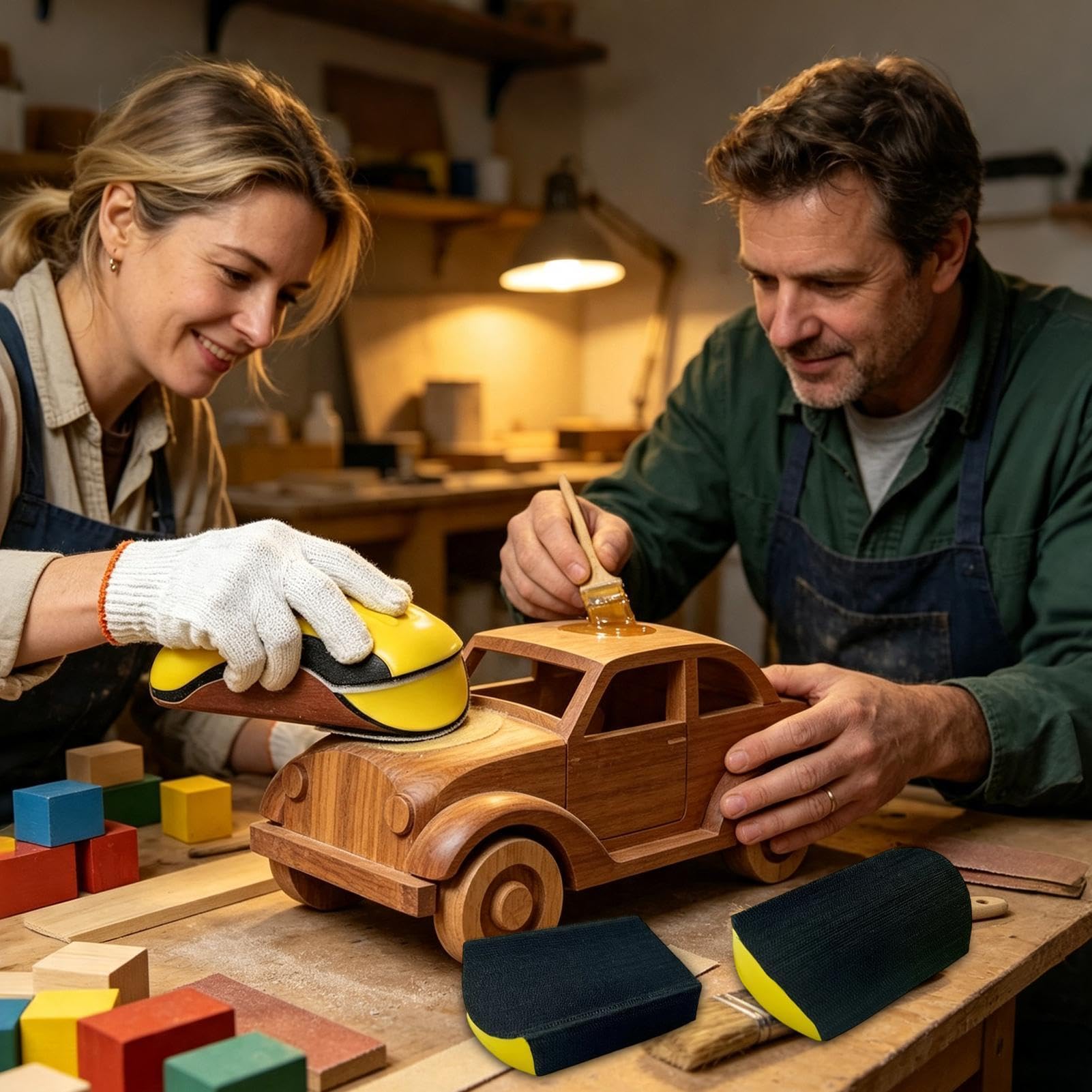 Taco de lijado contorneado 5 piezas almohadillas contorneadas para | bloques lijadores de detalle para Manualidades, Hogar, Taller, Industria, Construcción, Carpintería y