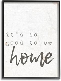 Stupell Industries Its So Good to Be Home Typewriter Typography Black Fr...