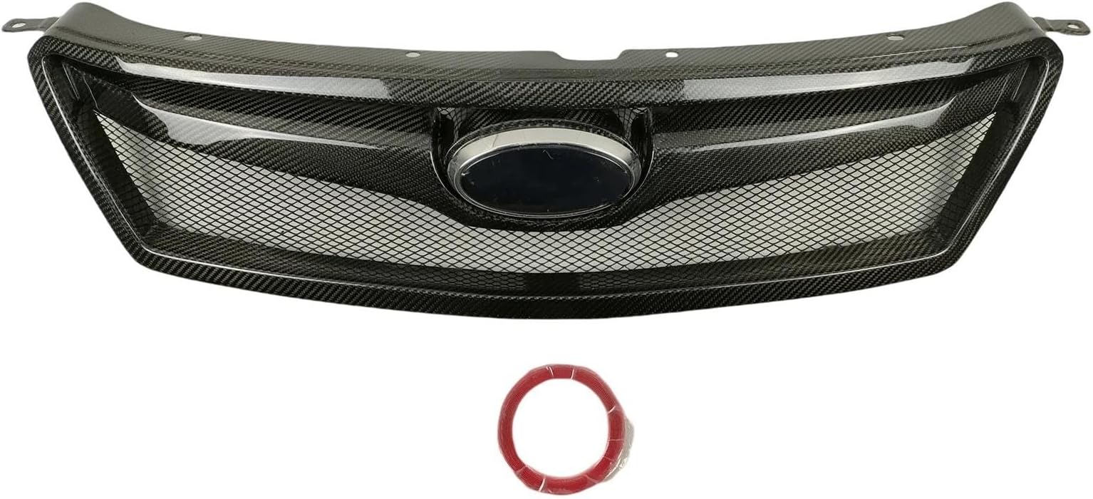 Car Front Radiator Grilles Front Grille Racing Grill For Subaru For Outback BR Sport Versions 2010-2012 Real Carbon Fiber Car Upper Bumper Hood Mesh Cover Grid Front Bumper Grille(C Style)