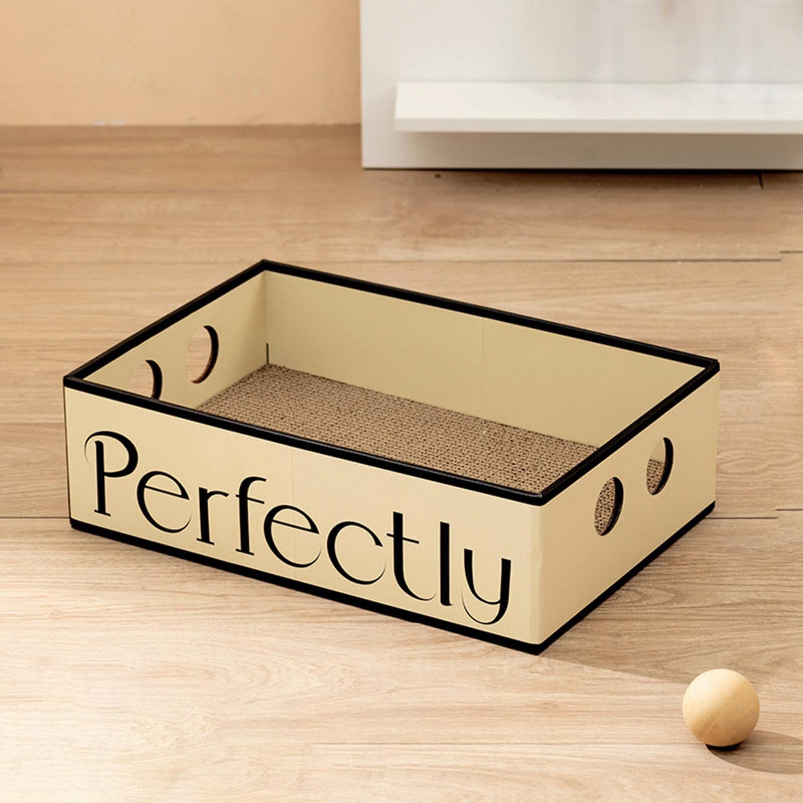 Griffoir en Carton résistant pour Chat, avec Double Ouverture pour Un Jeu Confortable. Convient pour aux Chats de Petite, Moyenne et Grande Taille, Parfaitement, 47 x 31.5 x 14 cm