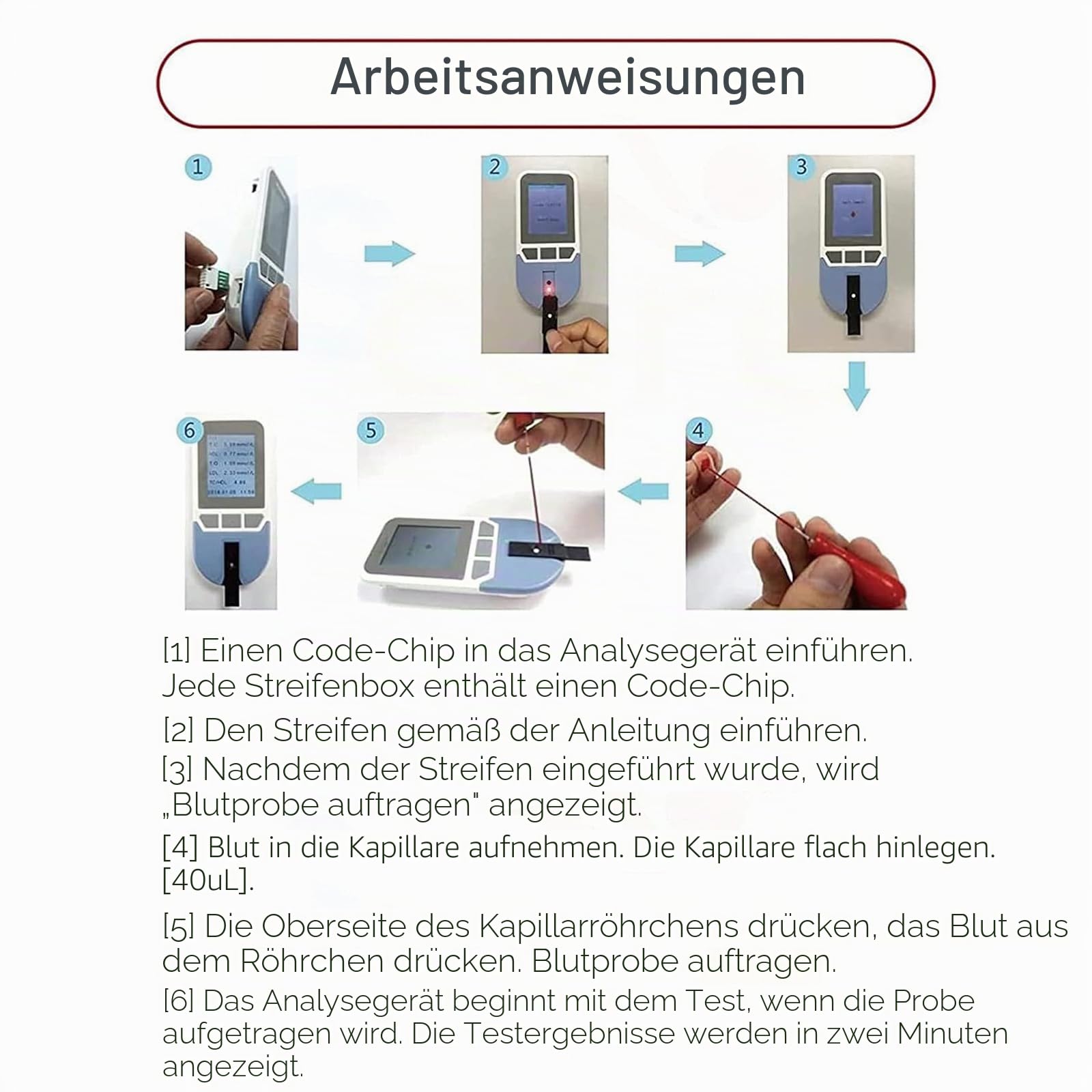 Cholesterin-Testgerät, Multifunktionales Lipid-Messgerät-Set, 5-in-1 Für TC, TG, LDL, HDL, Blutfett-Tester Mit 25 Teststreifen, 200 Speicherplätze Für Messwerte, Schnelle Ergebnisse