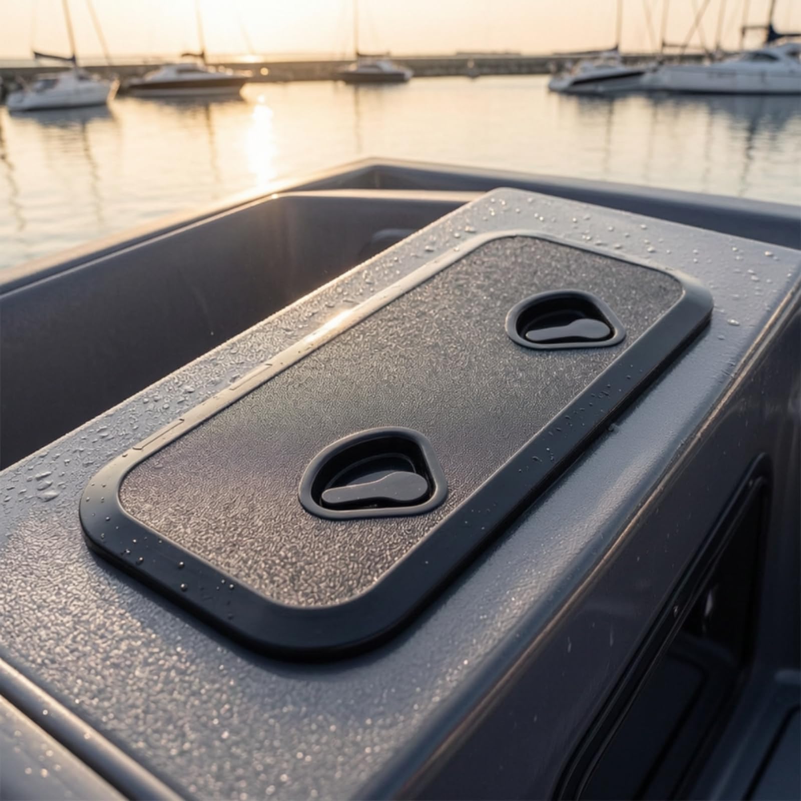 Sportello per Copertura di Alloggiamento Nautico con Coperchio Incernierato E Maniglia di Chiusura per Barche con Superficie Ruvida per Uso Professionale, Bianco, 315 440mm