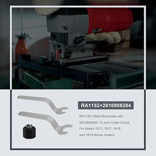 Miniatura 4 de RA1152 Llaves de desplazamiento para router BOSCH 2610906284 Portabrocas de 12 pulgada para enrutadores de las series 1613, 1617, 1618 y 1619