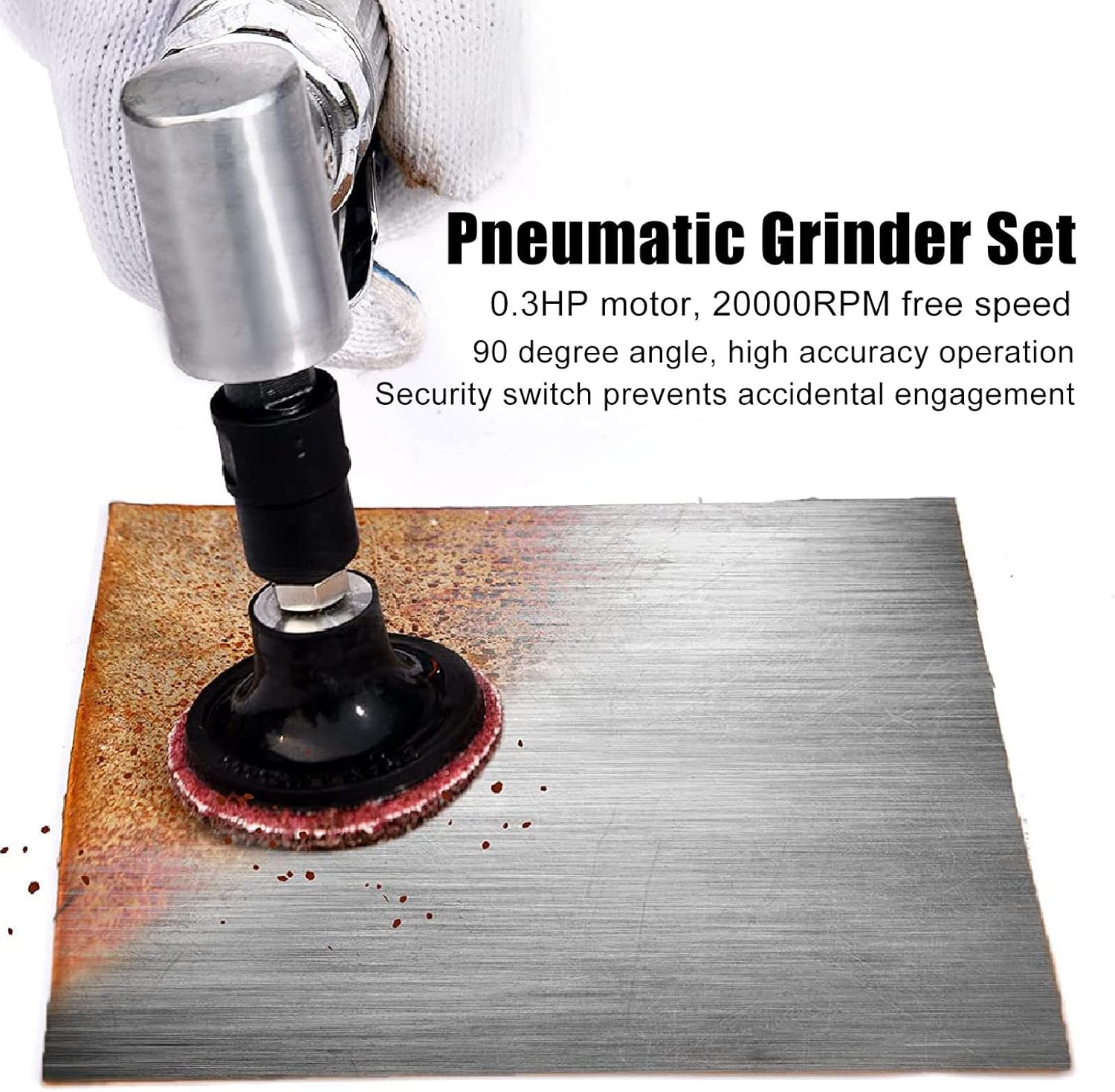 Pneumatic Grinder Set, 0.3HP Motor Tungsten Steel Grinder Edge Series with Chuck Accessories for Grinding, Chamfering, Deburring, Polishing, Carving