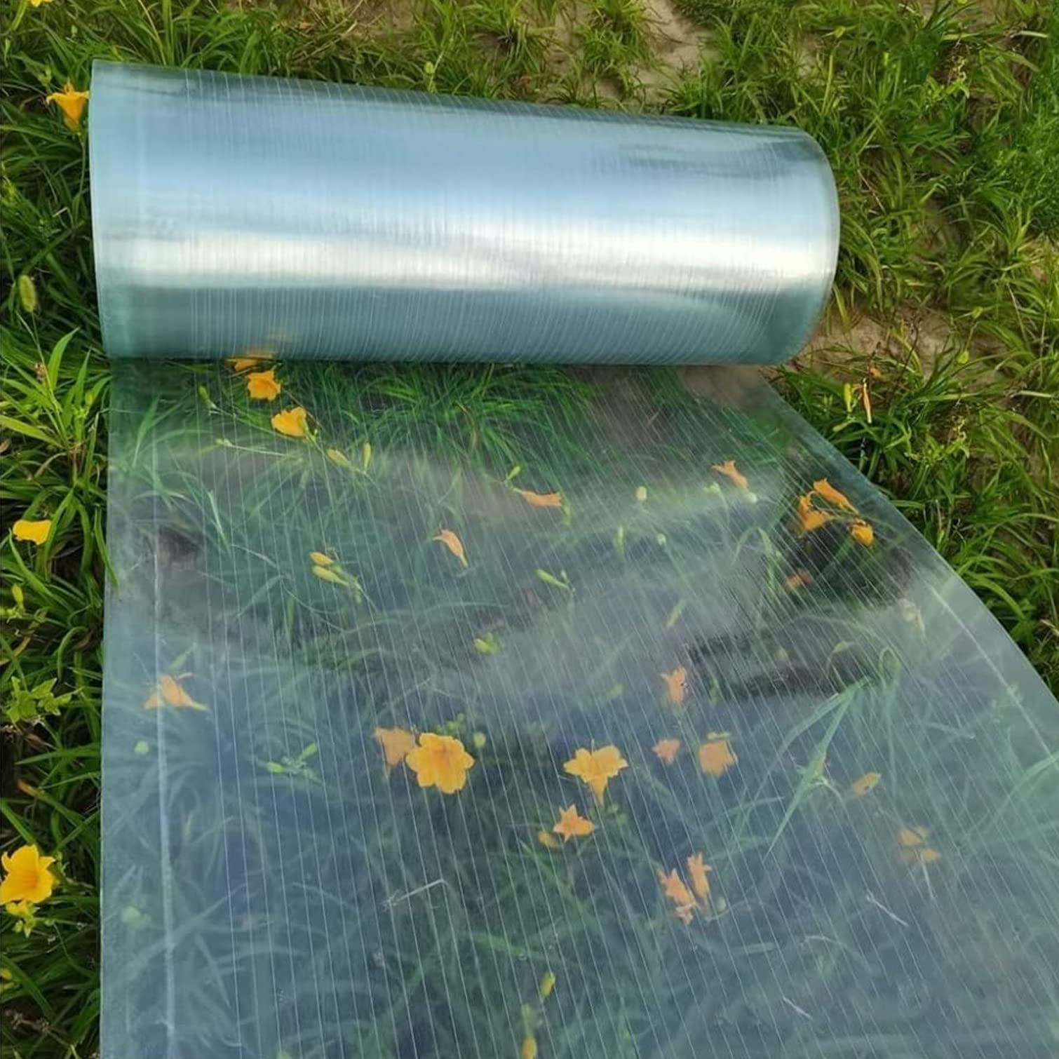 Płyty poliwęglanowe szklarni, 1 mm, zadaszenie z włókna szklanego, odporna na deszcz, osłona przed światłem dziennym, przezroczysta osłona izolacyjna, jako szklarnia, inspekt i domek dla roślin (szer. x dł.: 0,8 x 6 m)
