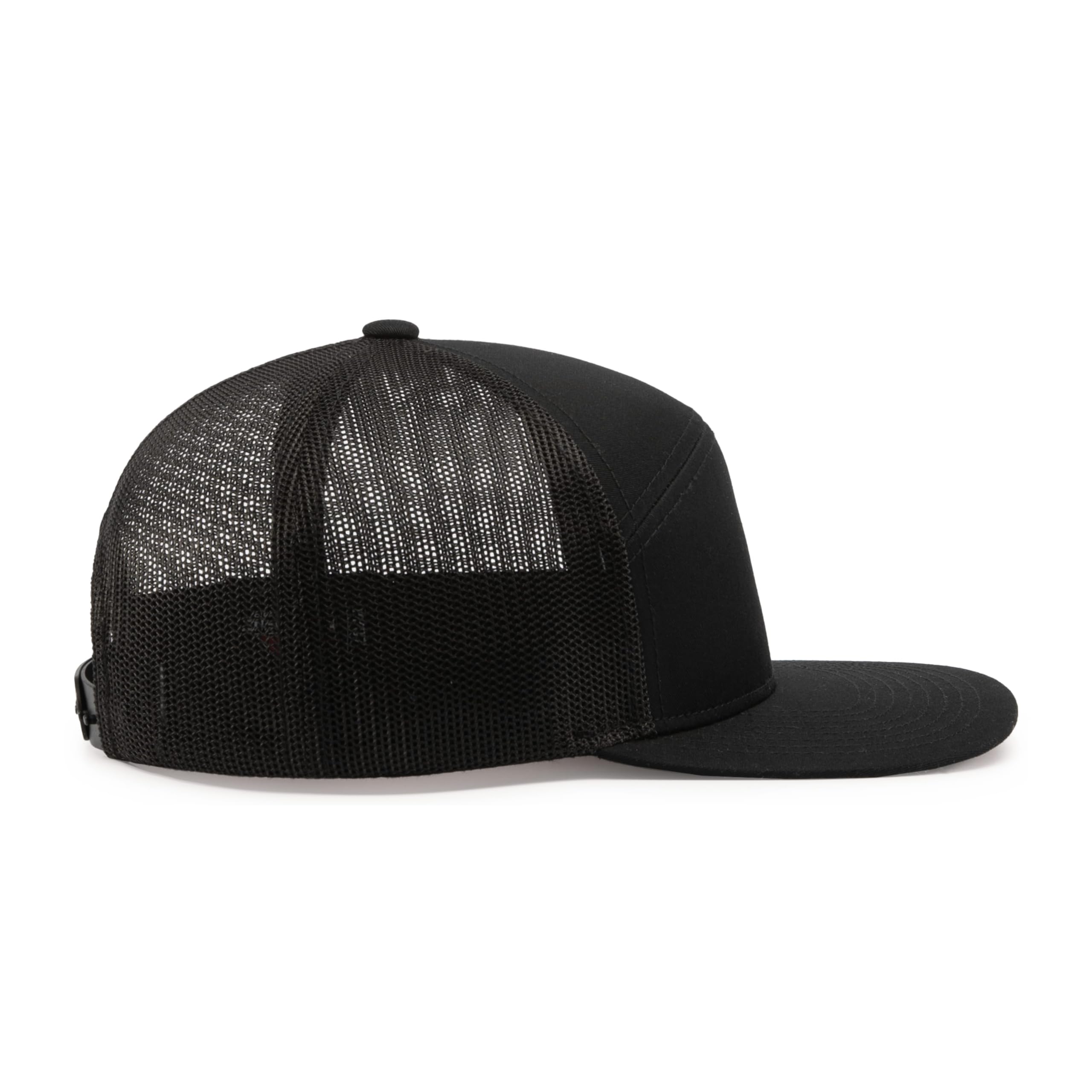 Pacific Headwear Unisex 6-panelowa czapka z daszkiem Arch Trucker Snapback, czarna, jeden rozmiar, Czarny, rozmiar uniwersalny