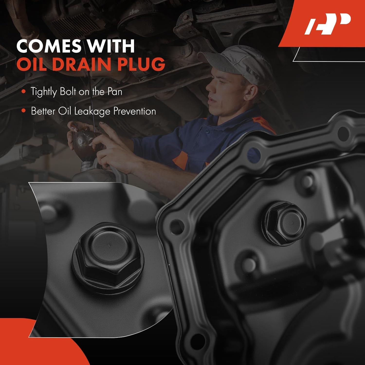 A-Premium Transmission Oil Pan with Drain Plug & Gasket Compatible with Hyundai Elantra 2021-2023, Accent 2020-2022, Kona 2022-2023, Venue 2020-2023 & Kia Soul 2020-2023, Forte 2019-2023, Rio, Seltos