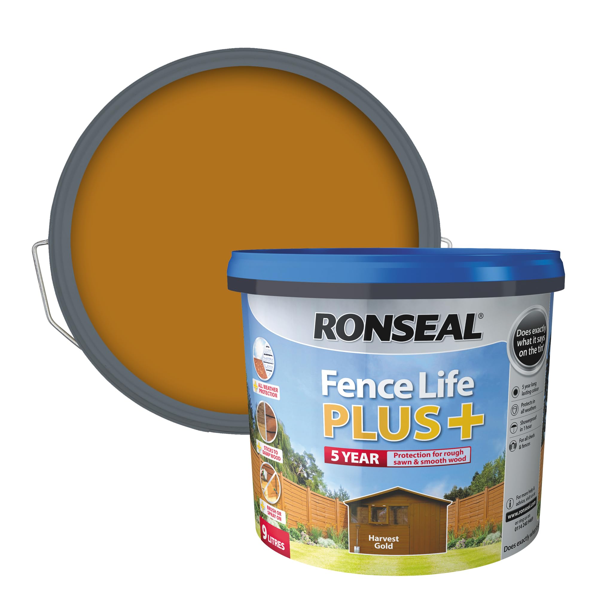 Ronseal Fence Life Plus Harvest Gold 9L