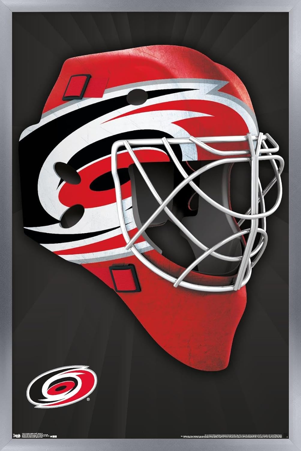 Trends International NHL Carolina Hurricanes - Mask 16 Wall Poster, 22.375" x 34", Silver Framed Version