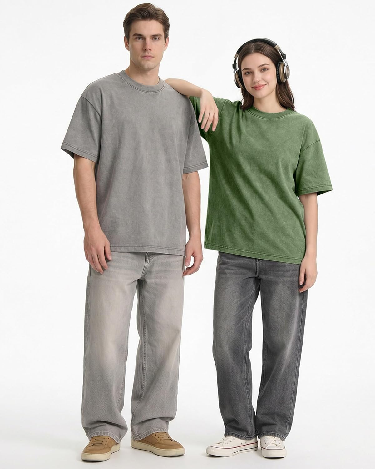 Mens Oversized T Shirts Acid Washed Vintage Loose Fit Unisex Tee Short Sleeve Streetwear Casual T-Shirts - Image 5