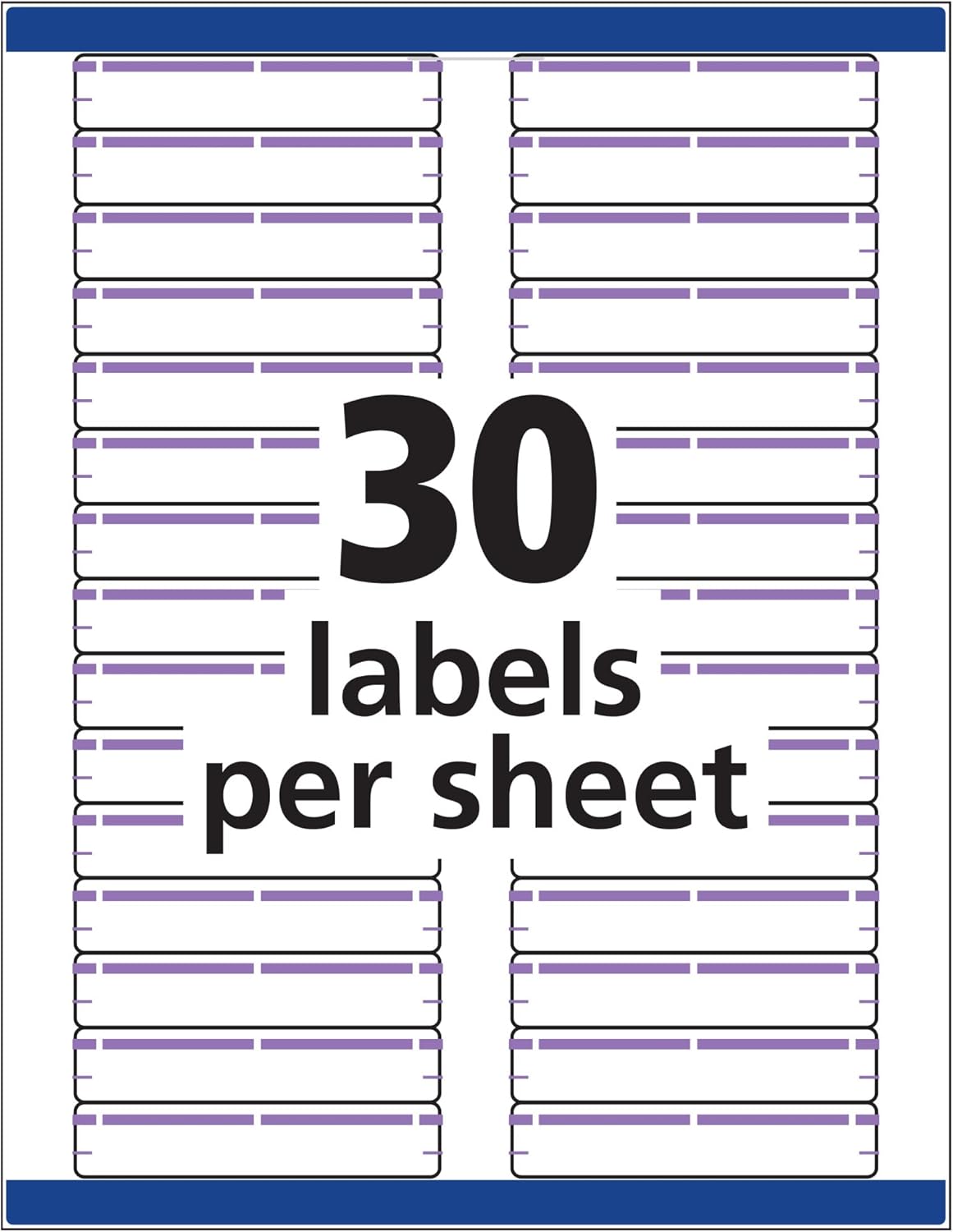 Avery TrueBlock File Folder Labels, 2/3" x 3-7/16", 750 Printable Labels, White/Purple, Permanent (5666)