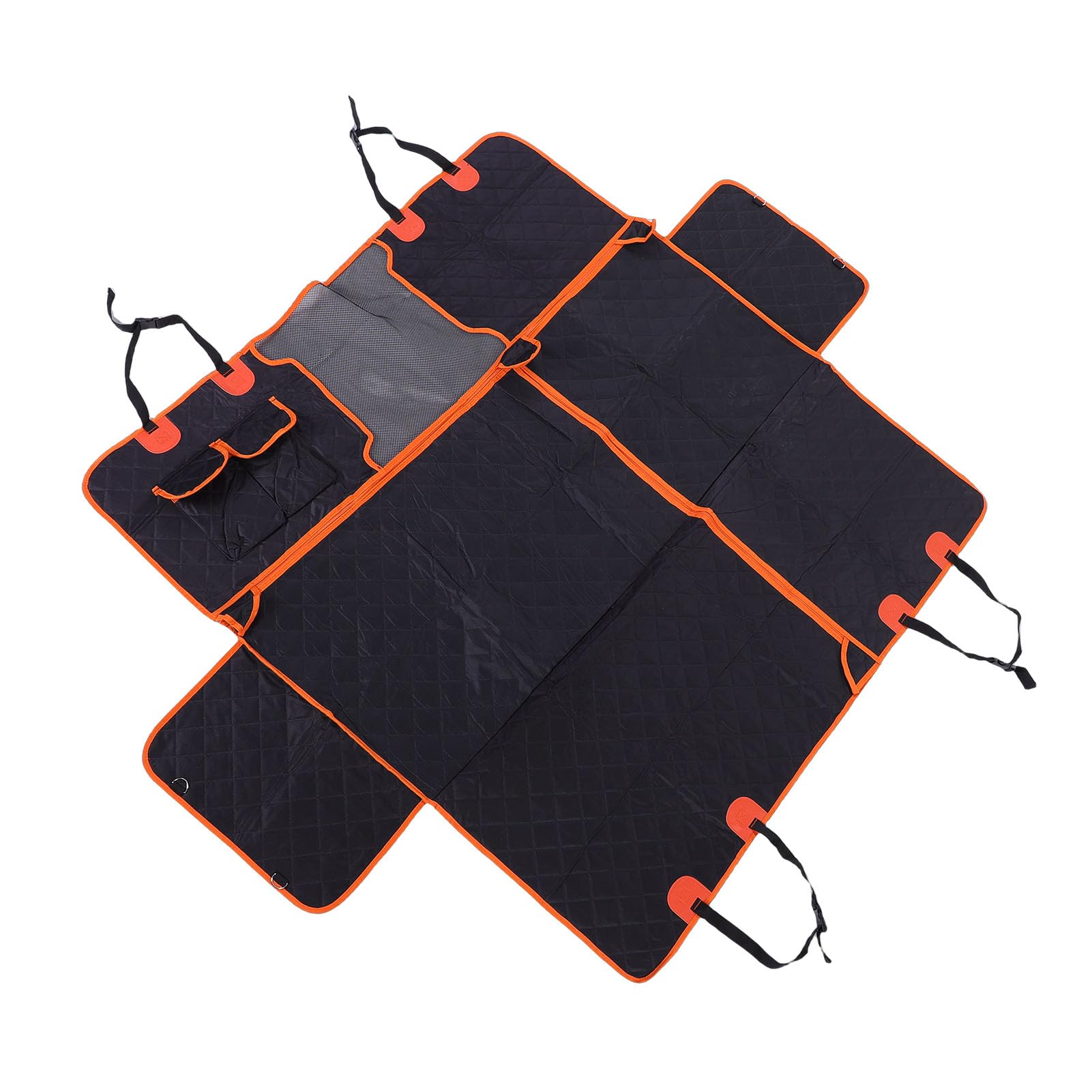 Funda para Asiento de Coche para Perros, Hamaca Impermeable a Prueba de Arañazos con Ventana Transpirable y Material Mejorado, Compatible con Sedanes, Camionetas y SUV, Actúa como (Naranja