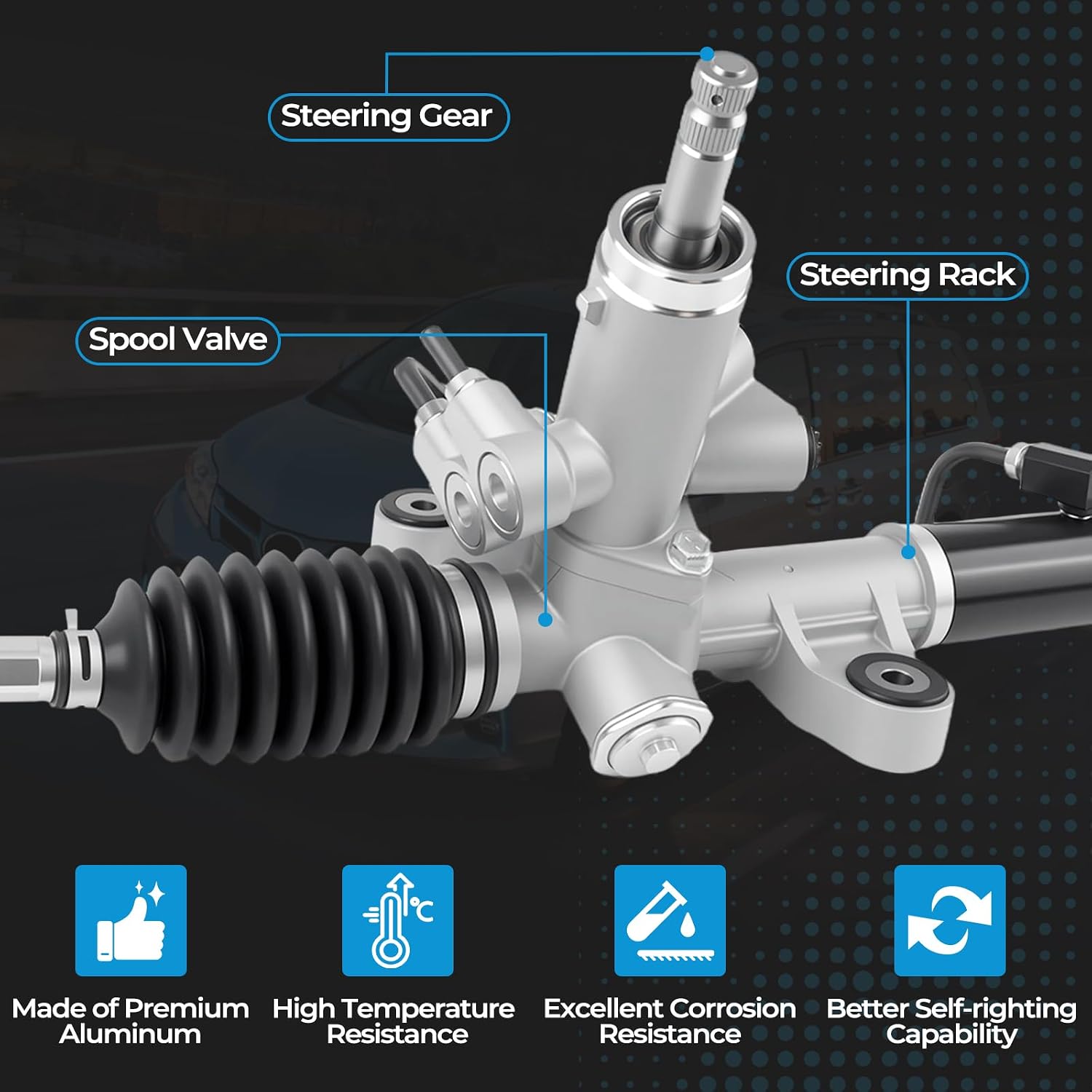 Hydraulic Power Steering Rack and Pinion Compatible with 2006-2010 Honda Civic 1.8L with Outer Tie Rod Ends OEM# 26-2718 53601SNAA02 53601SNAA51