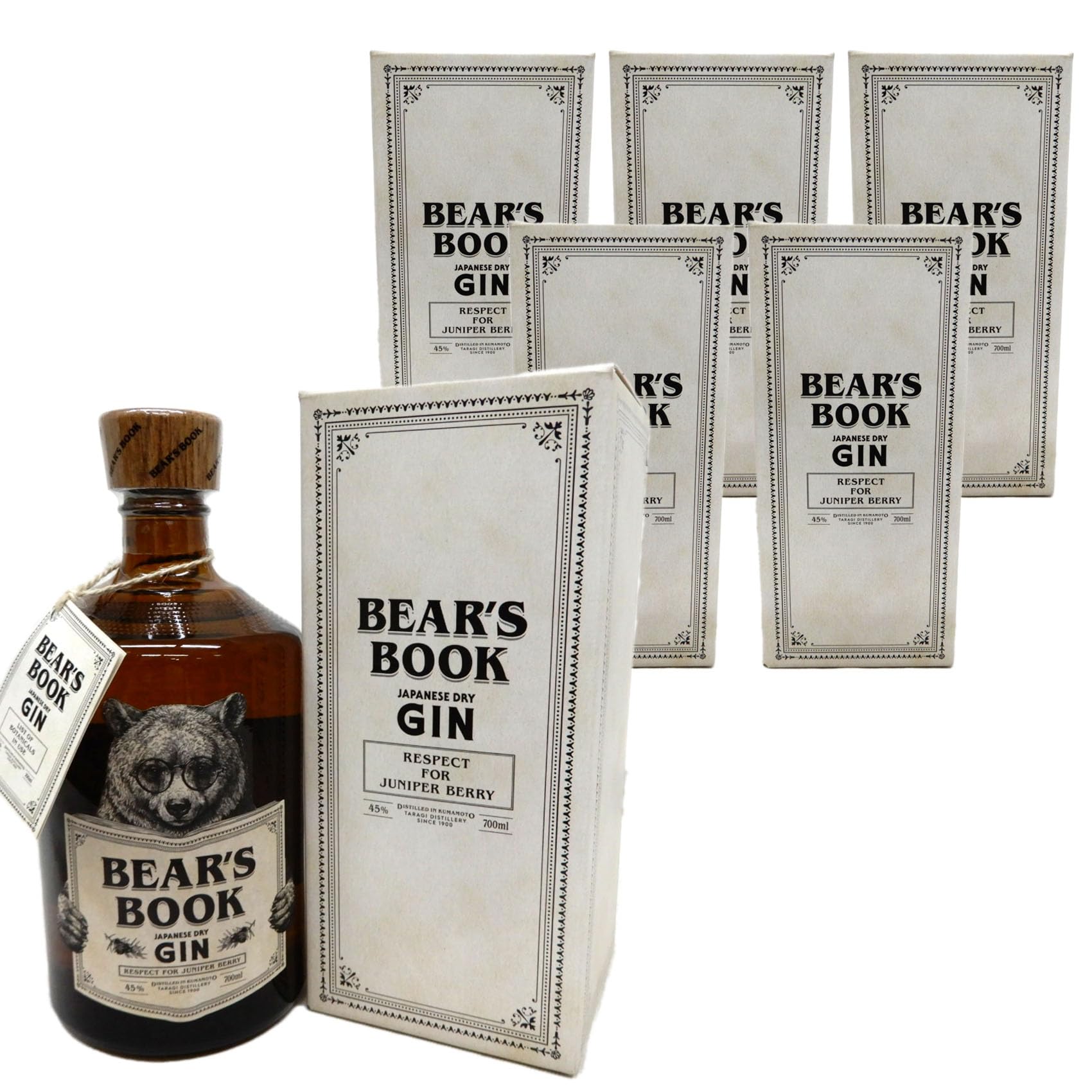 Amazon.co.jp: 【6本】クラフトジンBEAR'S BOOK(ベアーズブック)45度