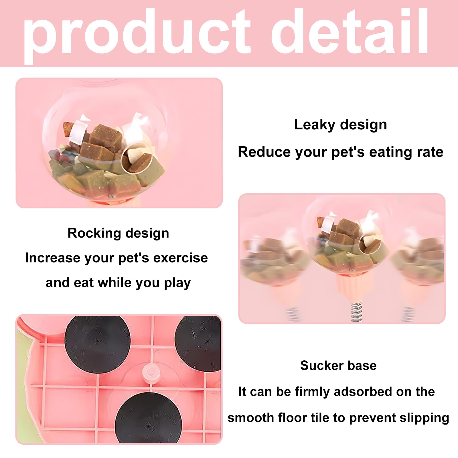 DtgEcd Wobbly Dog Treat Toy, Wiggling Treat Toy for Dogs Swinging Slow Feeder, Pet Snack Ball - Image 3