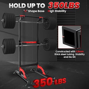 ZENOVA Pull Up Bar Dip Bar Power Tower Workout Dip Station Height Adjustable Free Standing Chin Up Bar for Men Women Teens 300LBS Weight Capacity