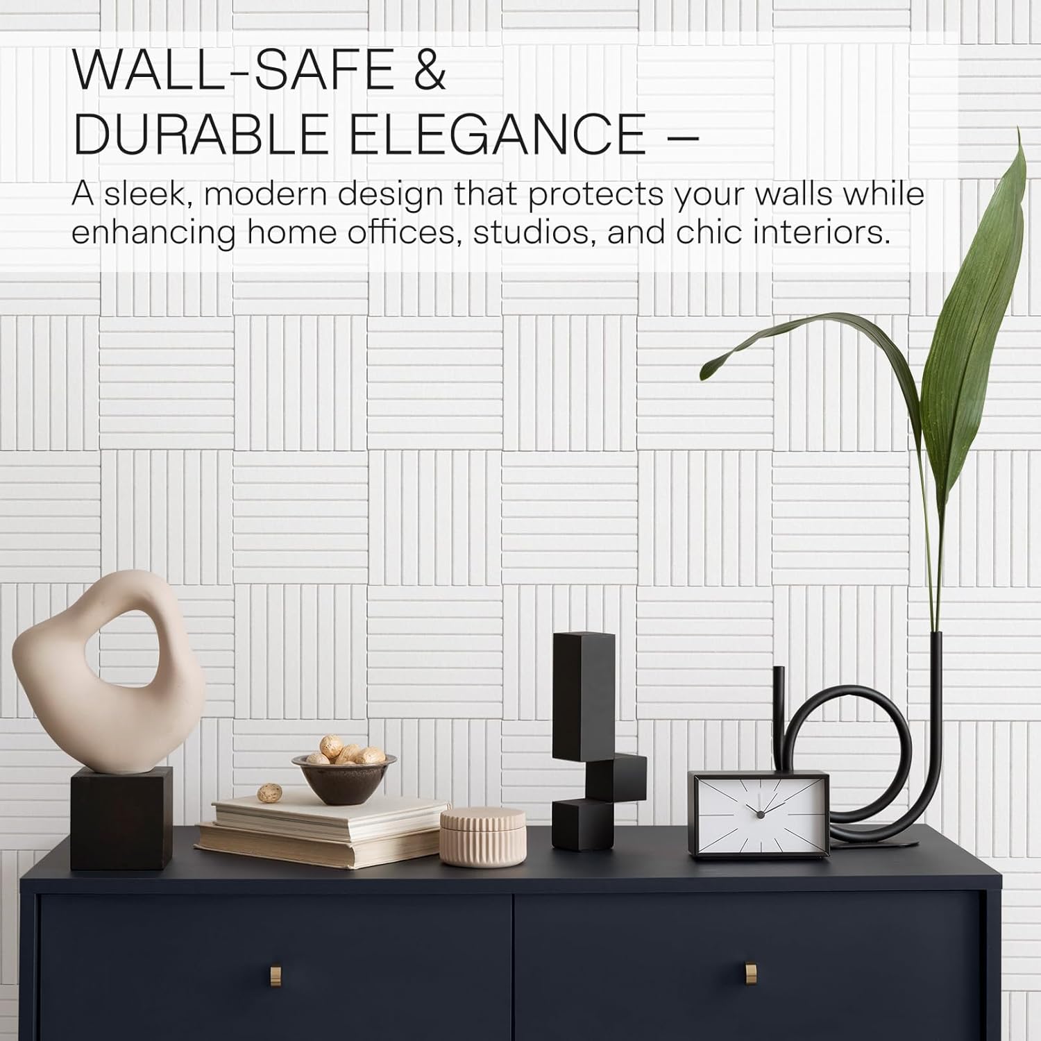 MaxGear Large Cork Boards for Walls 48" x 36", White Felt Bulletin Board Tiles for Office Decor, 12 Pack Felt Wall Tiles with Slat Paneling, Push Pin Board Home Wall Organizer