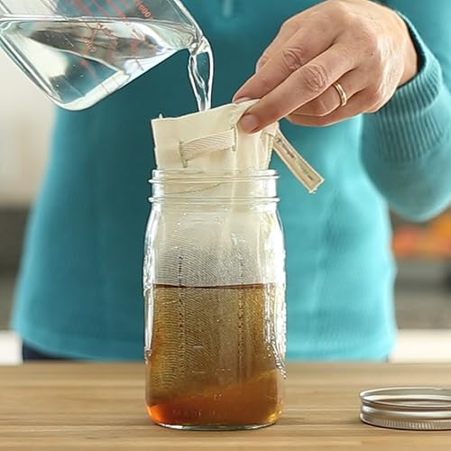 Miniatura 3 de Simple Ecology Worlds Best - Juego de 2 bolsas reutilizables de muselina de algodón orgánico de malla fina  Filtro de café (colador de café frío,