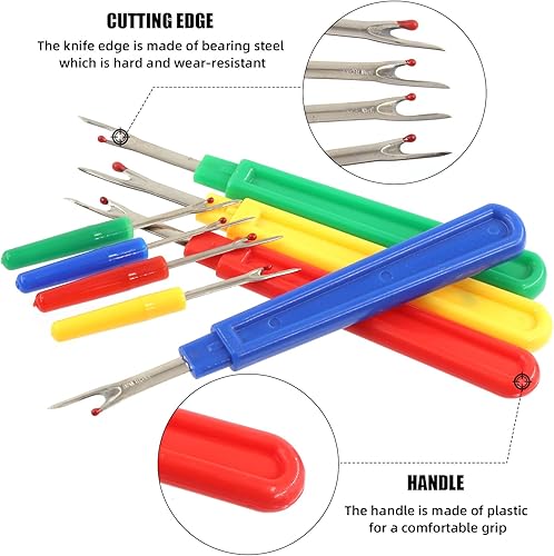 Miniatura 10 de Swpeet Kit de herramientas de costura de 518 piezas, 10 tizas de sastre profesional, 1 medidor deslizante y 4 piezas de desgarrador de costura con