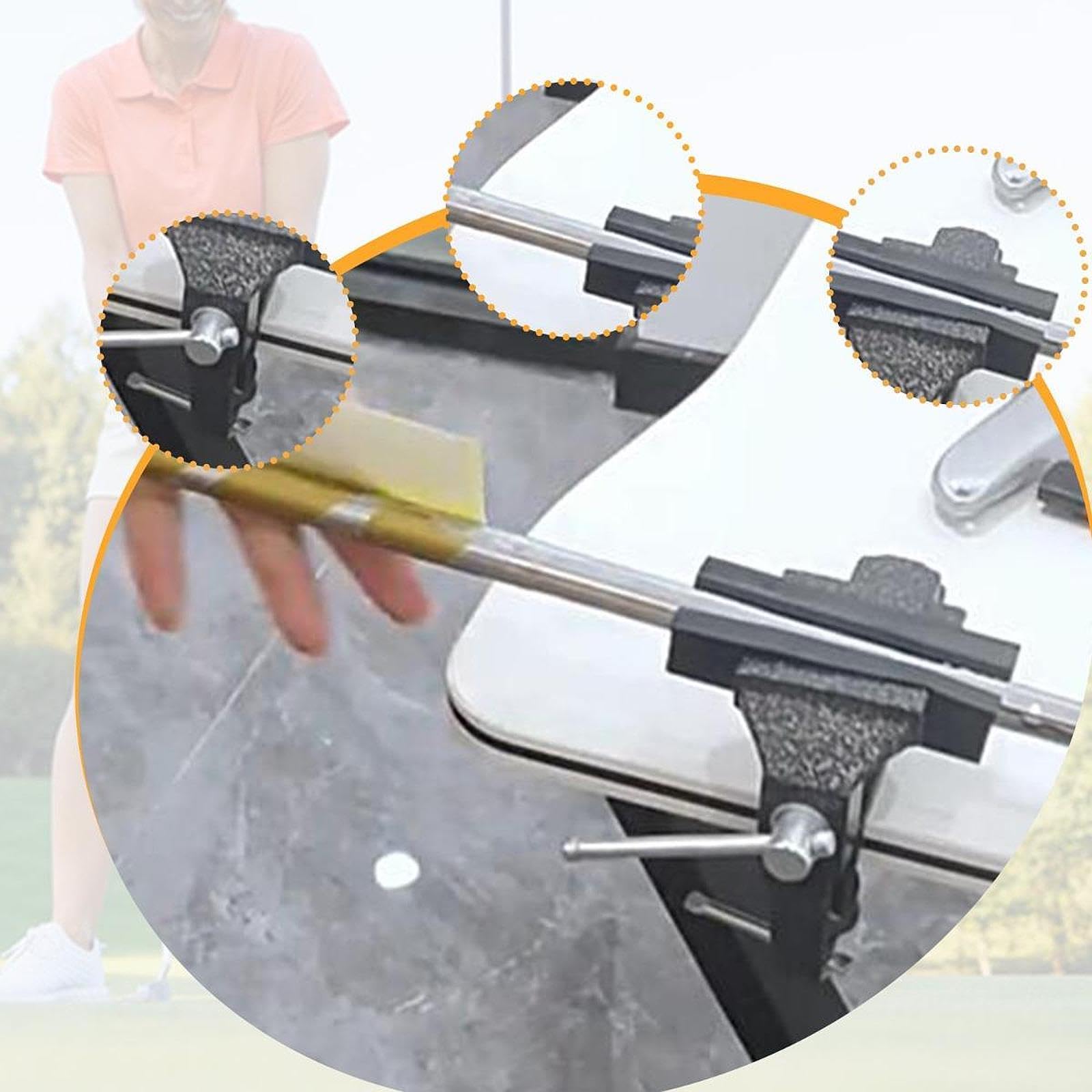 Vaveren Golf Club Grip Kit Table Vise Regripping Supplies 15 Tape Strips Easy to Use Gripping Set Grip Tape Remover Rubber Vise Clamp, Green Handle