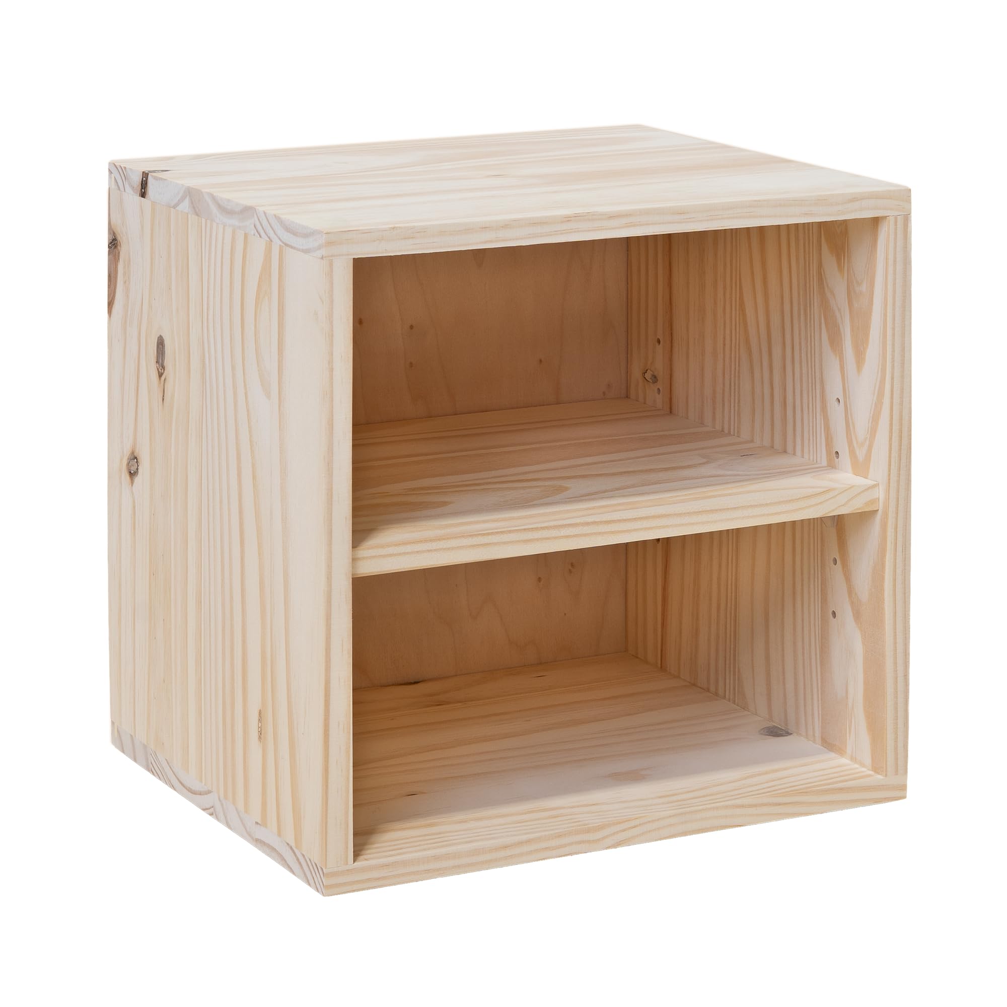 Regalwürfel "Modulable" | Kiefer Massiv | Verschiedene Ausführungen | Würfelmodul aus Vollholz | Korpus Kiefernholz | Holzmöbel | Organisation (Modul 2)