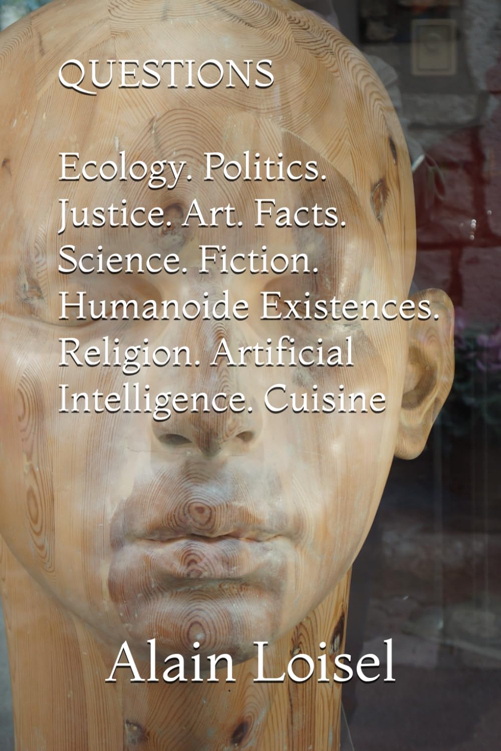 QUESTIONS: Ecology. Politics. Justice. Art. Facts. Science. Fiction. Humanoïde existences. Religions. Artificial Intelligence. Cuisine.