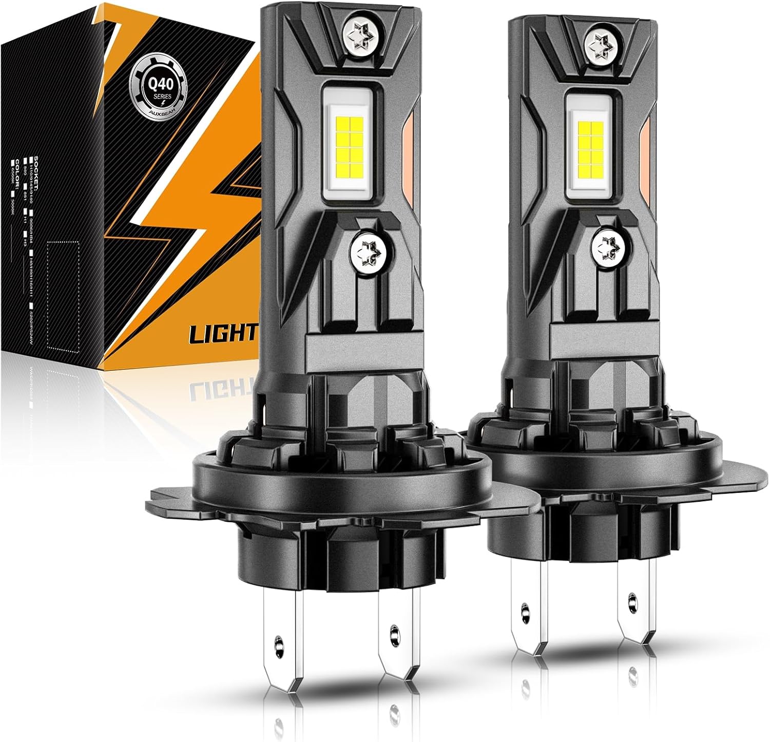 Auxbeam H 7 Fog Lights, Q40 Series 20000LM 600% Brighter Powersports Light For UTV ATV Offroad Use