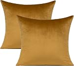 Dark Blue Velvet Cushion Covers Soft Outdoor Decorative Solid Color Throw Pillow Covers Square Home Decor for Couch Sofa Bedroom Car Patio 18"x18" Set of 2