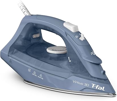 Online Exclusive T-fal Corded Steam Iron Powerful Jet Steam Shortest Startup Time of Approx. 30 Seconds Large Capacity Tank Ceramic Soleplate Automatic Off Function "Virtuo 30" FV2C66J0