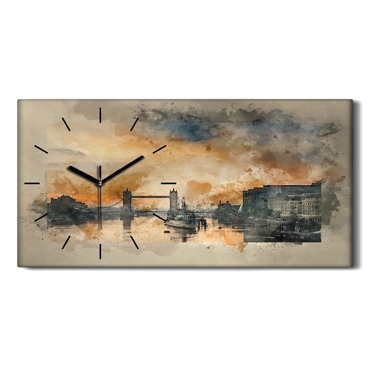 Horloge sur Toile Silencieuse pour Salon et Chambre au Style Moderne