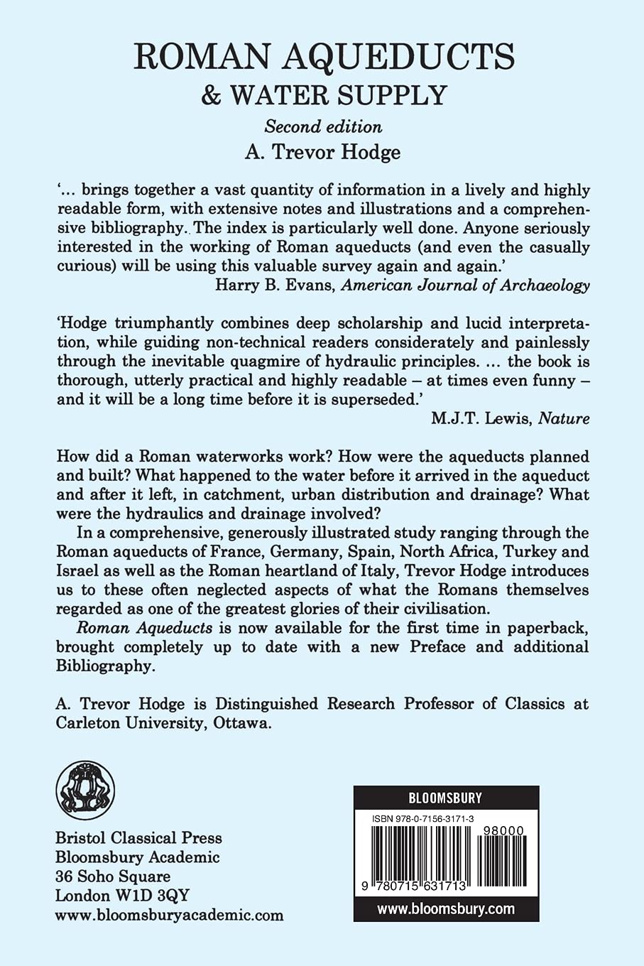 Roman Aqueducts and Water Supply (Duckworth Archaeology)