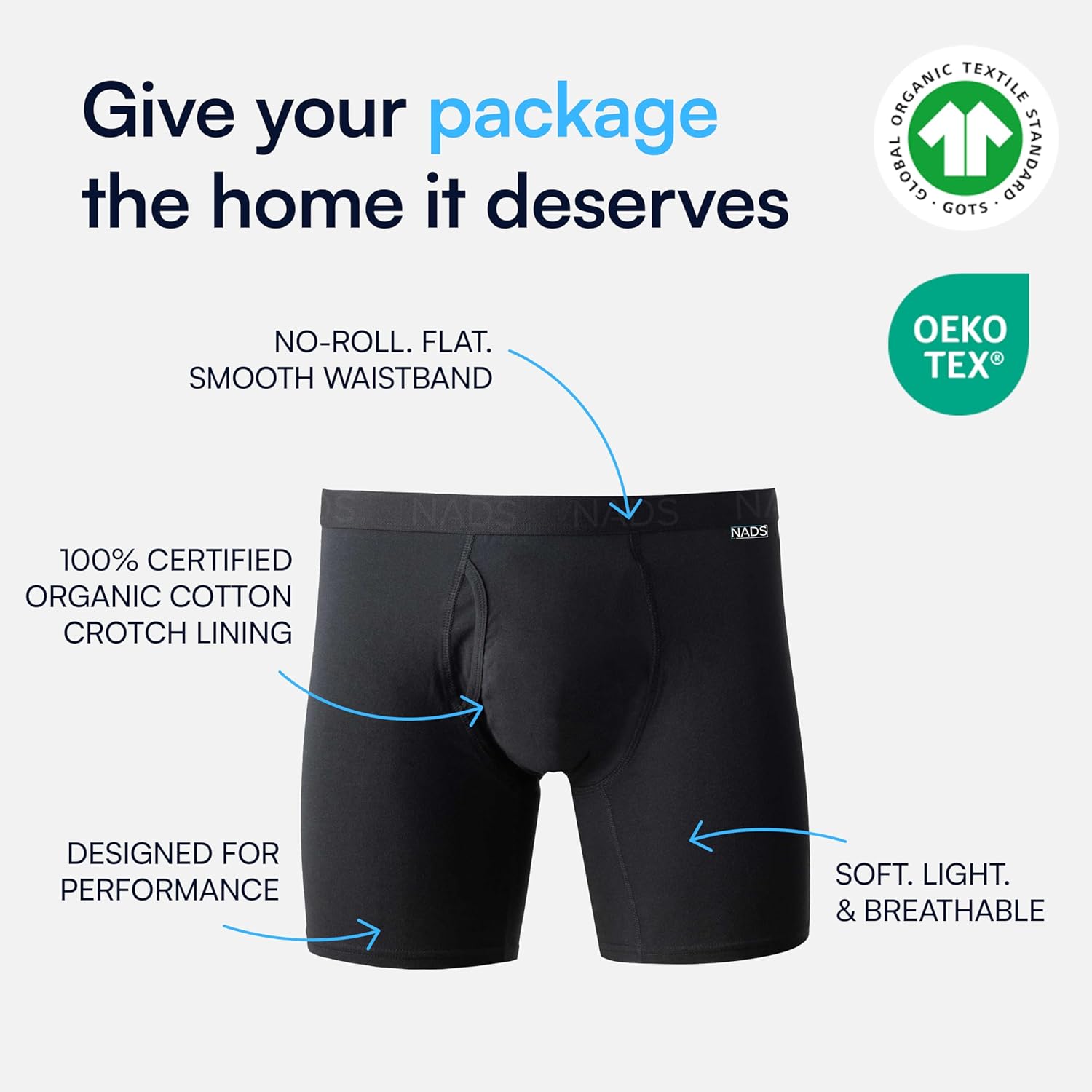 NADS Organic Cotton Boxer Briefs – Hormone-Friendly, Non-Toxic Men’s Underwear for Comfort, Support & Safer Nuts – Multi-Pack - Image 3
