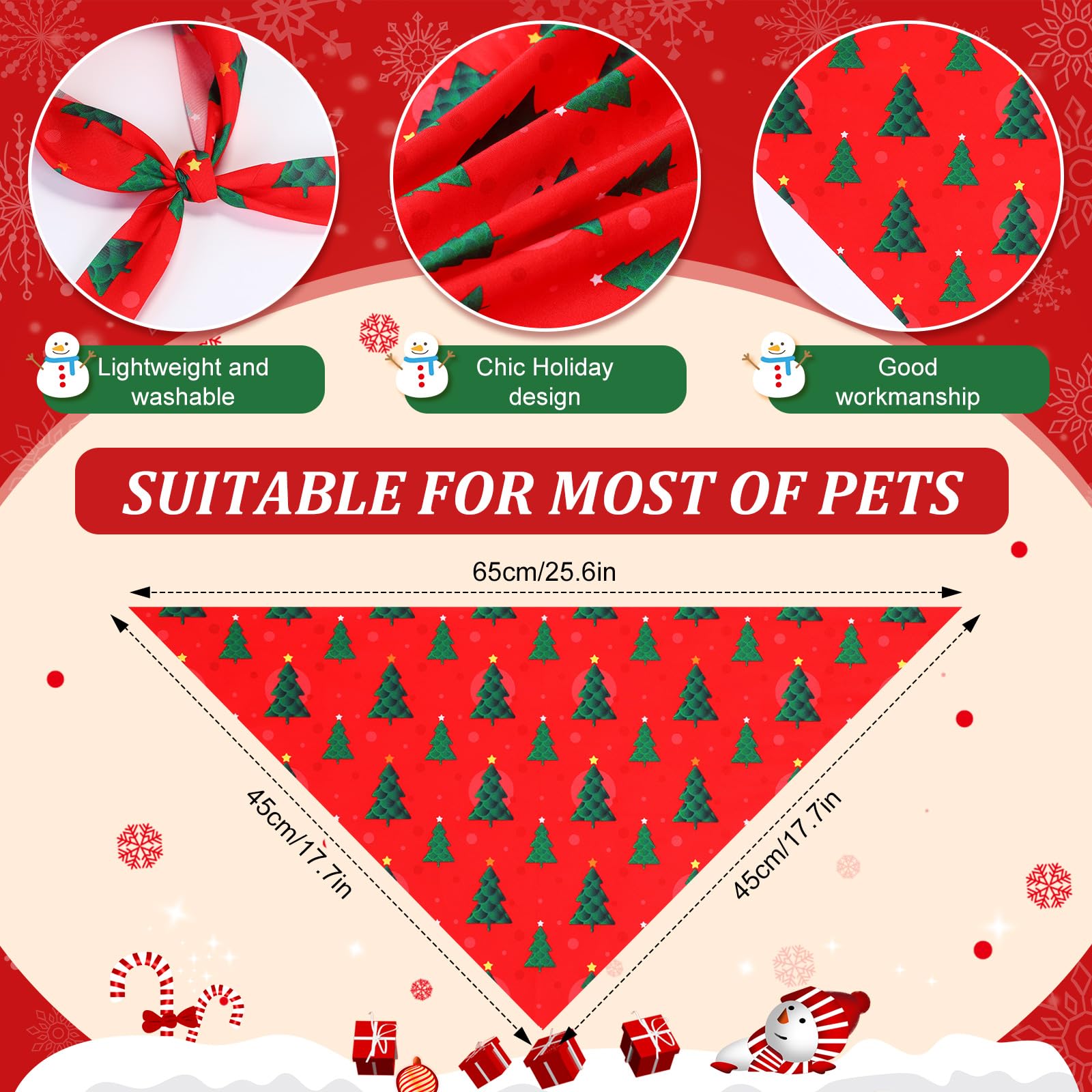 Preboun Weihnachts-Hundehalstücher für Hunde, 200 Stück, Grün und Rot, Hundehalstücher für Weihnachten, Welpen, kleine und große Hunde, Kostümzubehör (klein)