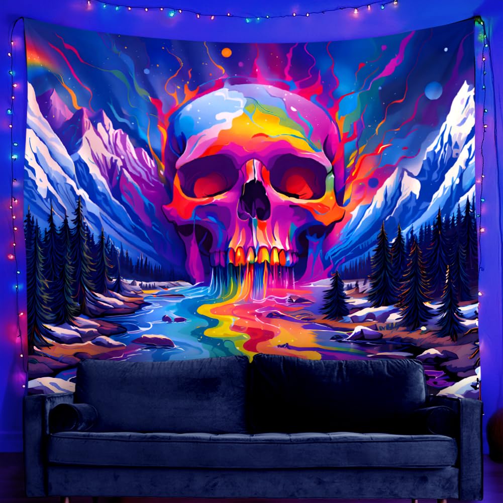Tapisserie Murale Réactive Aux UV - Impression Numérique 3D, Décoration Salon, Chambre, Fête Et Vacances