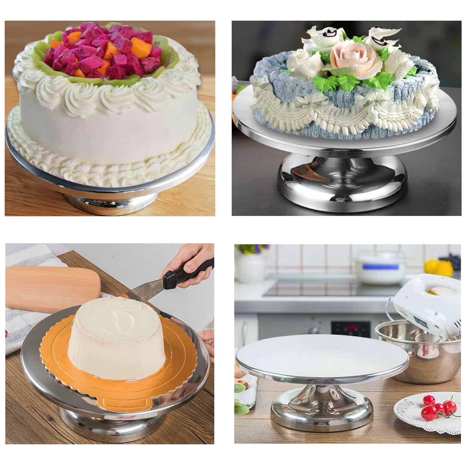 Amazon｜GiDoKe ケーキ 回転台 ケーキ台 304ステンレス鋼 製菓道具
