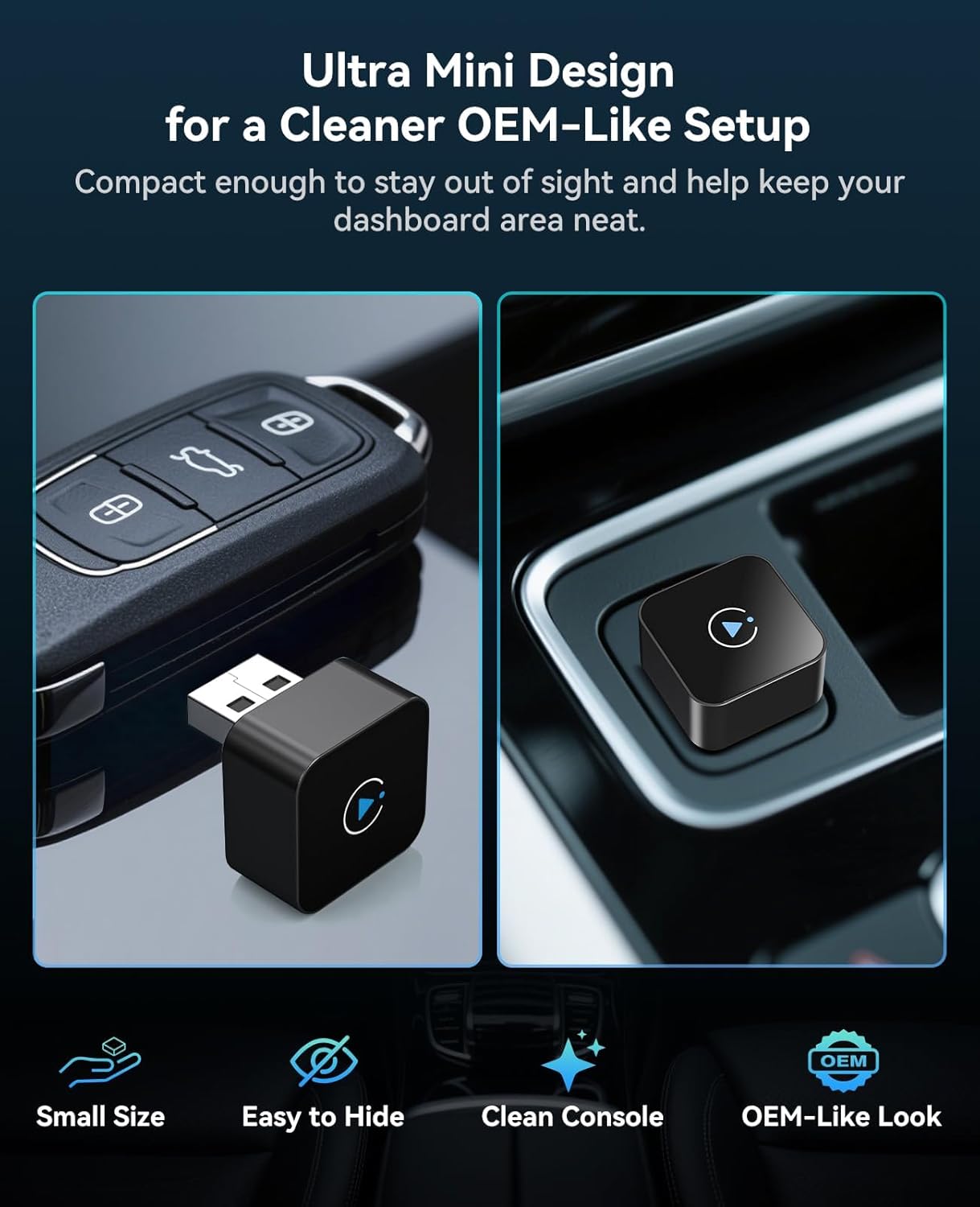 Wireless CarPlay Adapter 2 in 1 2026 Upgraded for Factory Wired CarPlay, Car Play/Android Auto, Auto-Reconnect Wired to Wireless Dongle No-Lag, Plug-and-Play, 5GHz WiFi, Bluetooth 5.3 USB-A & USB-C 7