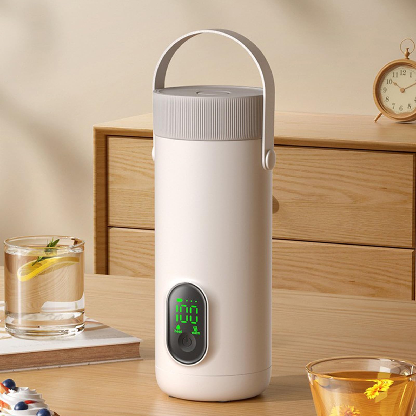 Generic Bollitore Elettrico da Viaggio Ricaricabile USB 350ml Bollitore Portatile per Acqua Calda per tè e caffè per Viaggi di Lavoro, Design Antiurto a Prova di Perdite